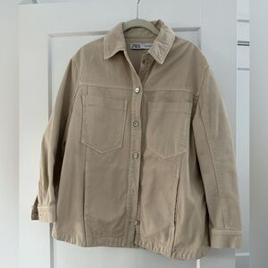 Zara Women's Work Shirt Jacket Beige Size Small